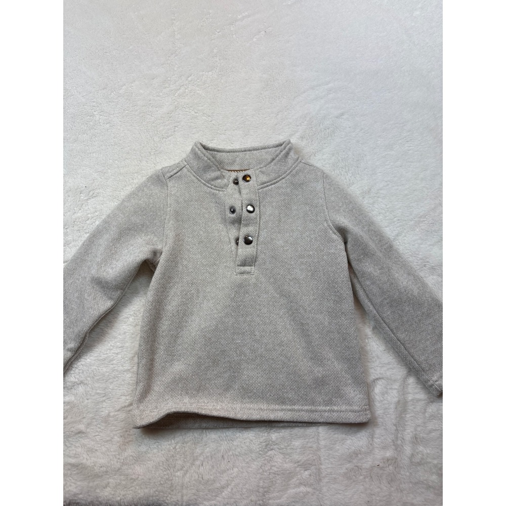 Telluride Clothing Co Toddler Boys Oatmeal Fleece Lined Henley Sweater 2T